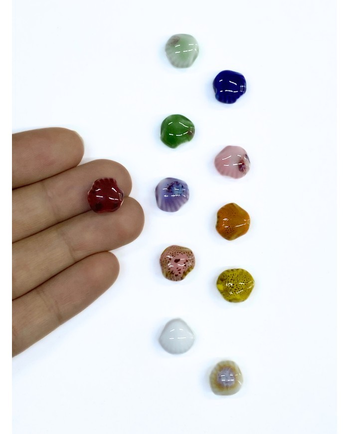 Seramik Boncuk Kırmızı Deniz Kabuğu 10mm - 1 Adet