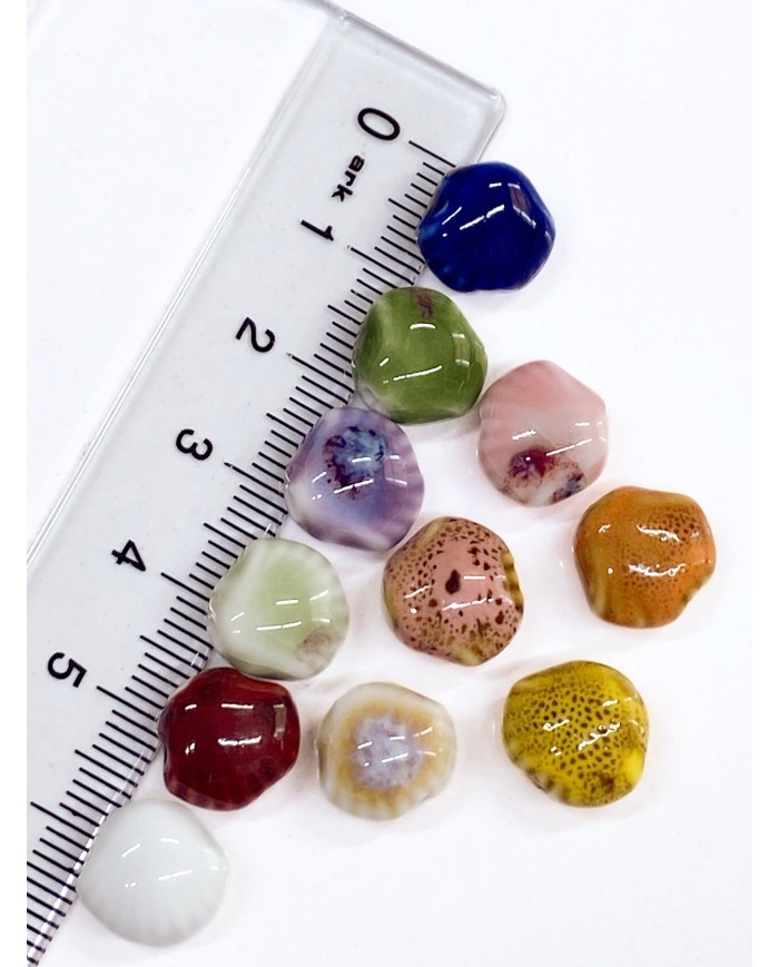 Seramik Boncuk Kırmızı Deniz Kabuğu 10mm - 1 Adet