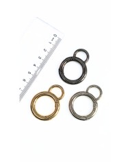 Yaylı Kanca Anahtarlık Çanta Askı Aparatı Yuvarlak Antrasit 30x42mm - 1 Adet