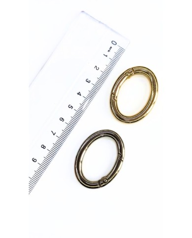 Yaylı Kanca Anahtarlık Çanta Askı Aparatı Oval Sarı 39x49mm - 1 Adet