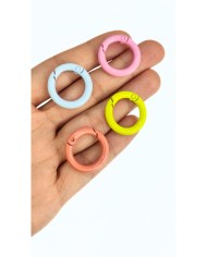 Yaylı Kanca Anahtarlık Çanta Askı Aparatı Yuvarlak Pembe 16x16mm - 1 Adet