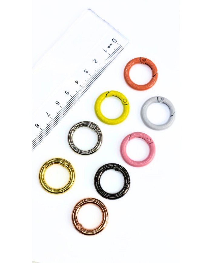 Yaylı Kanca Anahtarlık Çanta Askı Aparatı Yuvarlak Pembe 16x16mm - 1 Adet