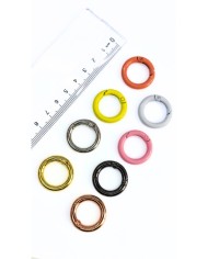 Yaylı Kanca Anahtarlık Çanta Askı Aparatı Yuvarlak Sarı 16x16mm - 1 Adet