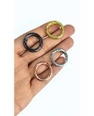 Yaylı Kanca Anahtarlık Çanta Askı Aparatı Yuvarlak Bakır 19x19mm - 1 Adet