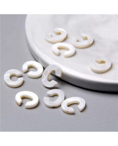 Doğal sedef taş Kolye Küpe Ucu - C HARF