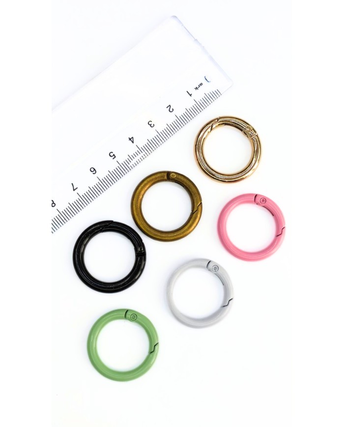 Yaylı Kanca Anahtarlık Çanta Askı Aparatı Yuvarlak Siyah 20x20mm - 1 Adet