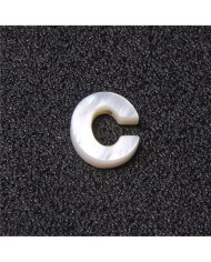 Doğal sedef taş Kolye Küpe Ucu - C HARF