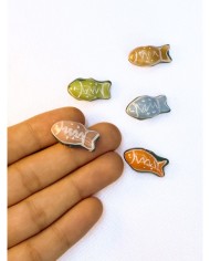 Seramik Boncuk Pembe Balık 18mm