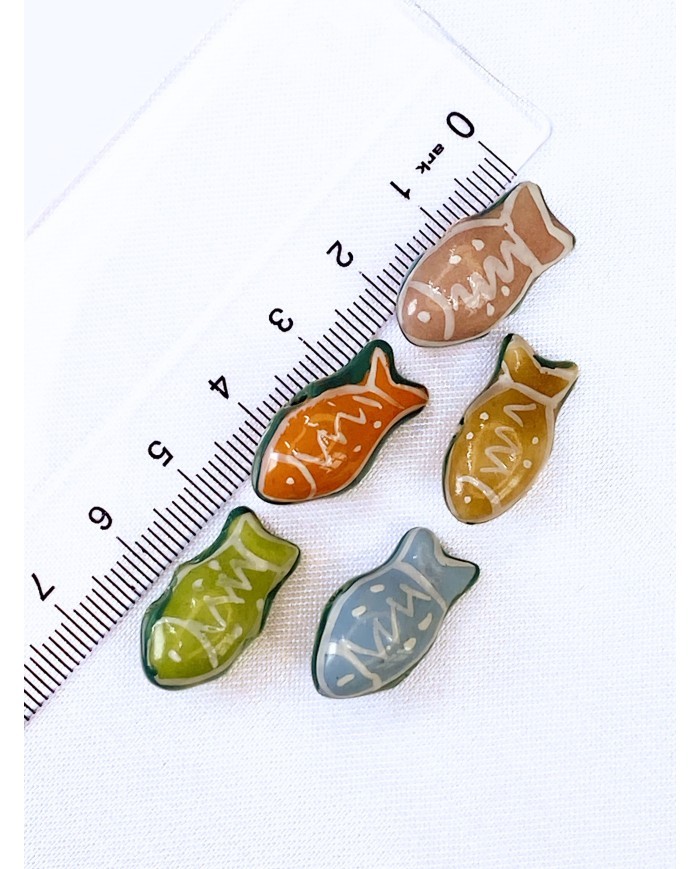 Seramik Boncuk Pembe Balık 18mm