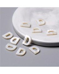 Doğal sedef taş Kolye Küpe Ucu - D HARF