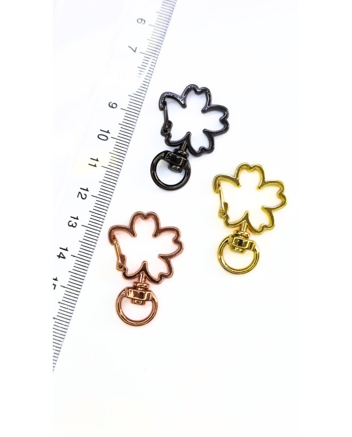 Yaylı Kanca Anahtarlık Çanta Askı Aparatı Yonca Bakır 22x35mm - 1 Adet