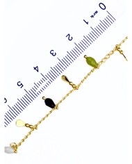 Cam Taşlı Sallantılı Kuyumcu Zinciri Altın Mavi 5mm - 1m