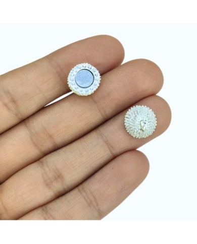 Mıknatıslı Huni Noktalı Kolye Bileklik Kilidi Kapama Gümüş - 1 Adet