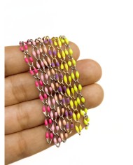 Mineli Sallantılı Kuyumcu Zinciri Altın Pembe 10mm - 1m