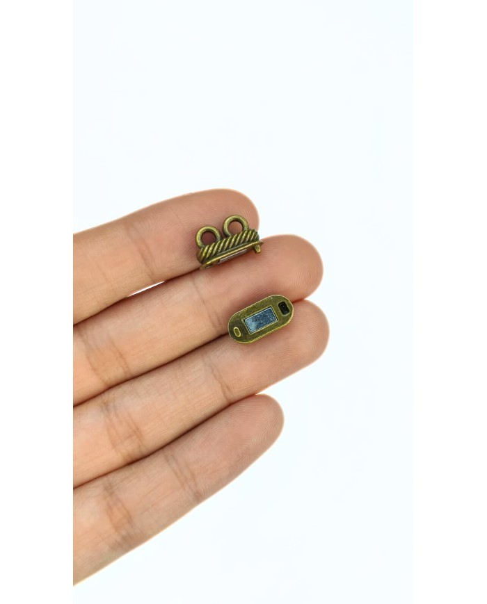 Mıknatıslı Halkalı Kolye Bileklik Kilidi Kapama Antik Yeşil - 1 Adet